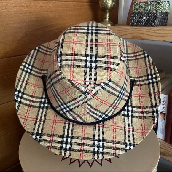 Vintage plaid check western style hat - Picture 2 of 5